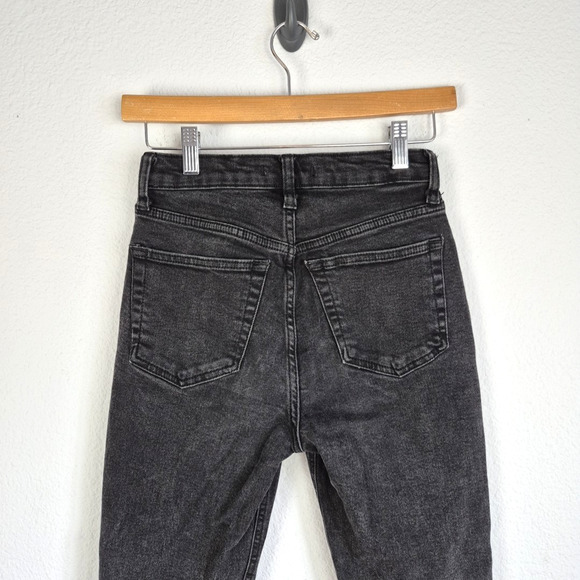 We The Free Jeans Womens 26 Black Distressed Mid Rise Button Fly Ladies Pants - Picture 13 of 16